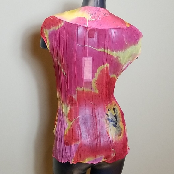 Stunning Roberto Cavalli Multicolor Sheer Silk Top - Picture 5 of 8